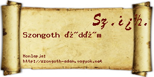 Szongoth Ádám névjegykártya