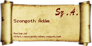 Szongoth Ádám névjegykártya